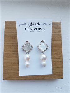 Серьги Van Cleaf Silver 012-22